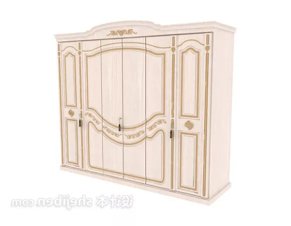 Wardrobe European Beige Color 3d model Wardrobe European Beige Color 3d model