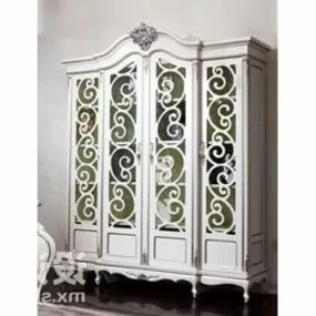 Classic Style White Wardrobe 3d model