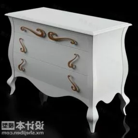 Classic White Bedside Table V1 3d model
