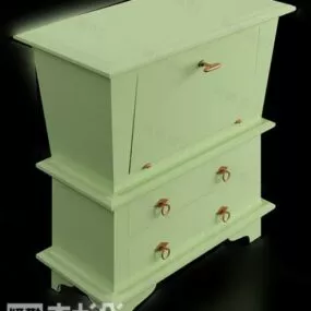 Green Bedside Table 3d model