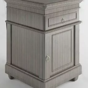 Antique Bedside Table Grey Painted 3d model