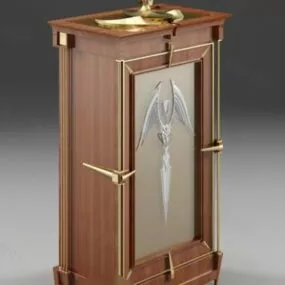 Wooden Showcase Antique Style 3d model