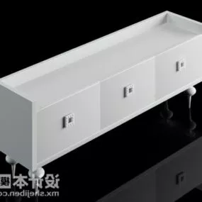 Modern White Painted Tv Cabinet 3d model