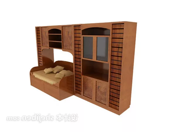 Wall Cabinet Wood Finish 3d model Wall Cabinet Wood Finish 3d model
