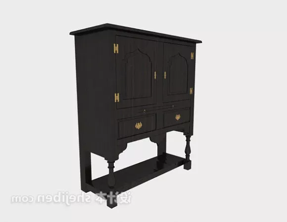 Walnut Bookcase With Shelf 3d model