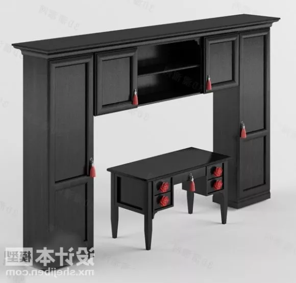 Antique Bookcase 3d model