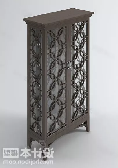 Double Door Glass Line Decorative 3d model