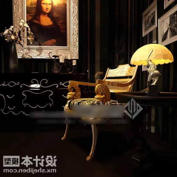 Decorative Photo Frame Black Glass 3d model