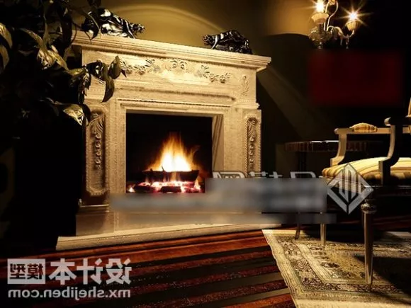 Stone Carved Fireplace 3d model Stone Carved Fireplace 3d model