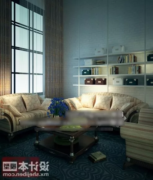 White Leather Sofa Table Set V1 3d model White Leather Sofa Table Set V1 3d model