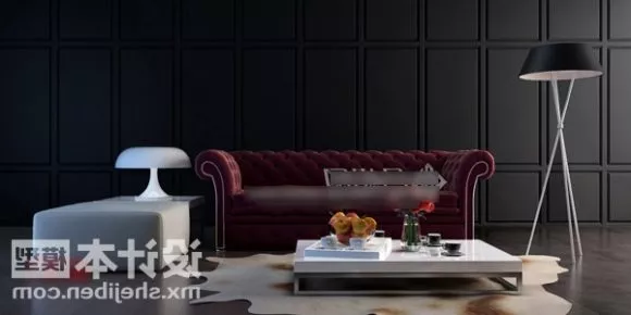 European Chesterfield Sofa Set 3d model European Chesterfield Sofa Set 3d model