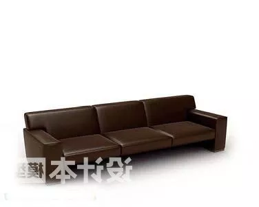 Three Seaters Sofa Brown Leather 3d model Three Seaters Sofa Brown Leather 3d model
