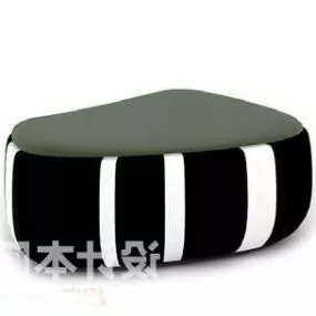 Sofa Stool Black Iron Frame 3d model