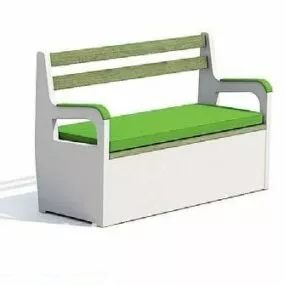 Outdoor Chair White Wooden 3d model