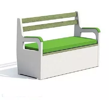 Outdoor Chair White Wooden 3d model Outdoor Chair White Wooden 3d model