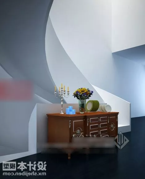 Console Desk Classic Asian Style 3d model
