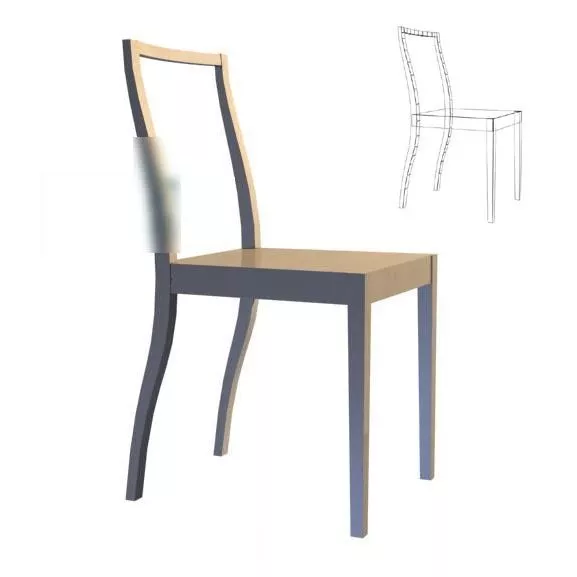 Chair Simple Wood Material 3d model Chair Simple Wood Material 3d model