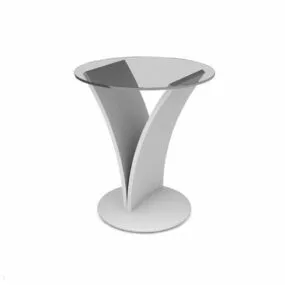 Modern Round Glass Coffee Table V1 3d model