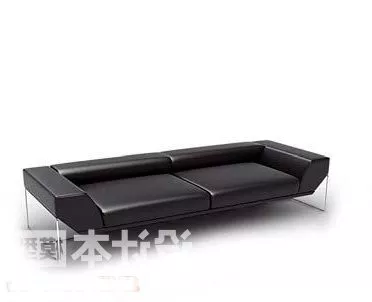 Leather Sofa Low Back 3d model Leather Sofa Low Back 3d model