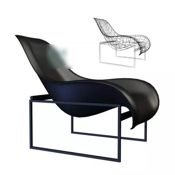 Sunlounger Pool Lounge Chair Metal Frame 3d model