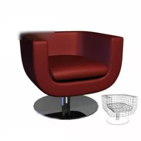 Red Armchair Fixed Leg 3d model
