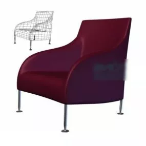 Armchair Red Velvet 3d model