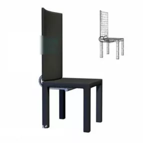 Coffee Chair Black Color 3d model