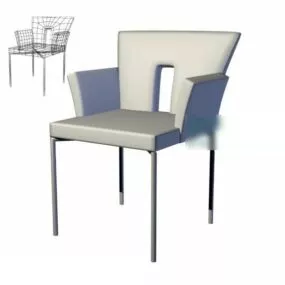 Simple White Coffee Chair 3d model