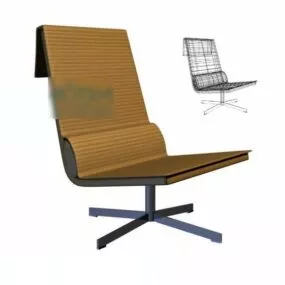 High Back Office Chair Brown Leather 3d model