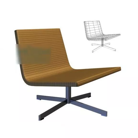 Simple Office Chair Yellow Leather 3d model Simple Office Chair Yellow Leather 3d model