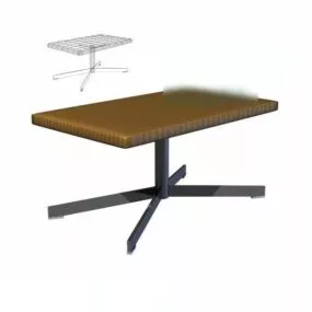 Wooden Coffee Table One Leg 3d model