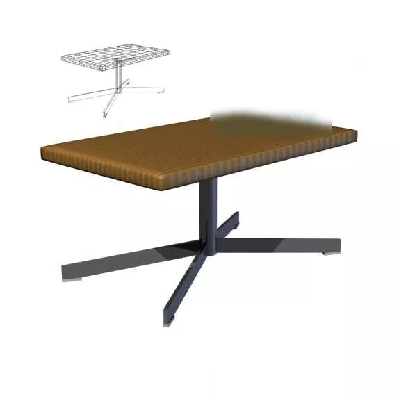 Wooden Coffee Table One Leg 3d model Wooden Coffee Table One Leg 3d model