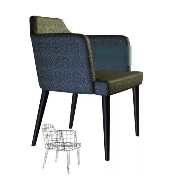 Modern Simple Armchair Wood Frame 3d model