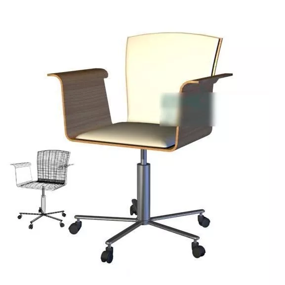 Simple Office Chair With Wheels 3d model Simple Office Chair With Wheels 3d model