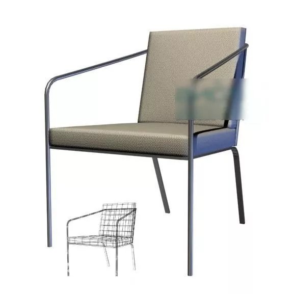 Simple Upholstery Armchair 3d model