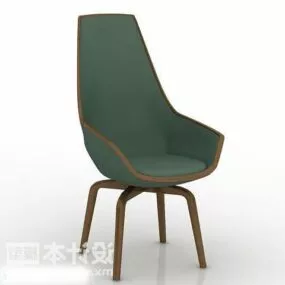 Elegant High Back Chair 3d model