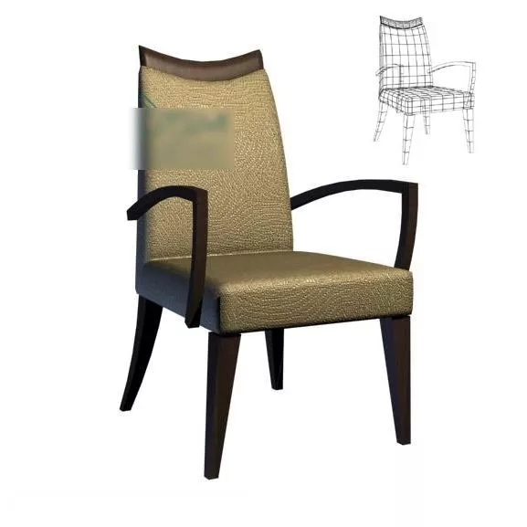 Coffee Armchair Black Color 3d model
