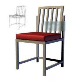 Modern Chair With Red Pad 3d model