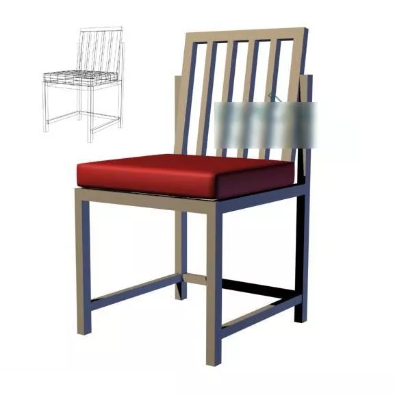 Modern Chair With Red Pad 3d model Modern Chair With Red Pad 3d model