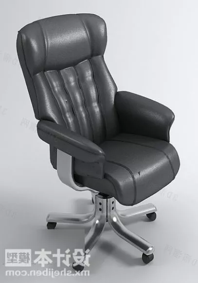 Grey Leather Office Chair 3d model Grey Leather Office Chair 3d model