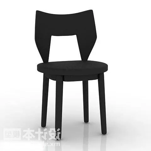 Black Wood Chair Modern Style 3d model Black Wood Chair Modern Style 3d model