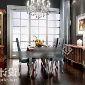 Dinning Table And Chair European Style 3d model