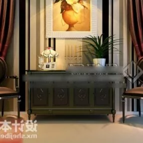 Home Decorative With Table And Chair 3d model