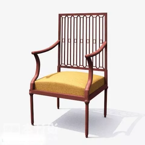 Wood Chair For Living Room 3d model Wood Chair For Living Room 3d model