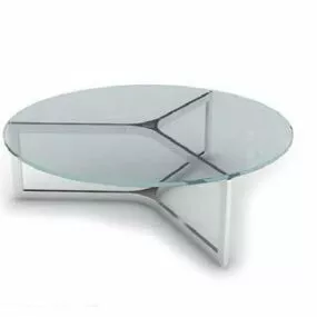 Round Glass Coffee Table For Living Room 3d model