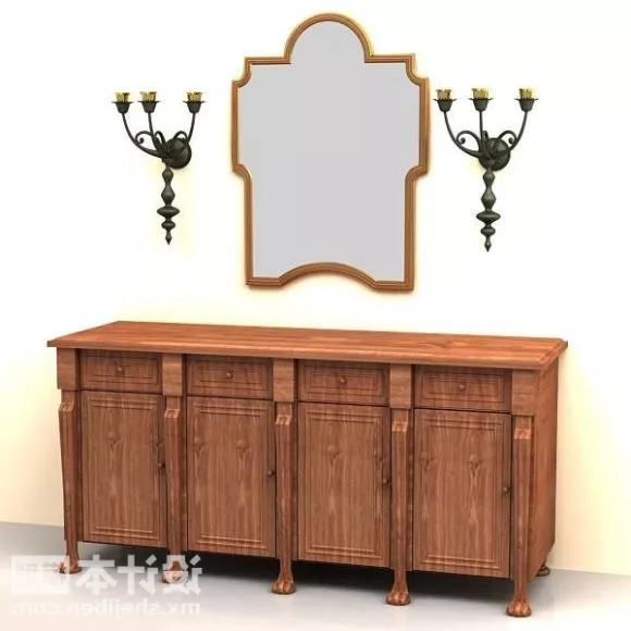 Elegant Antique Console Table 3d model