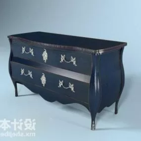Antique Dresser Black Wooden 3d model