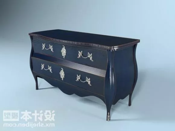 Antique Dresser Black Wooden 3d model Antique Dresser Black Wooden 3d model
