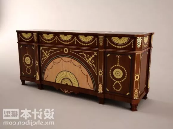 Antique Dresser With Pattern 3d model Antique Dresser With Pattern 3d model
