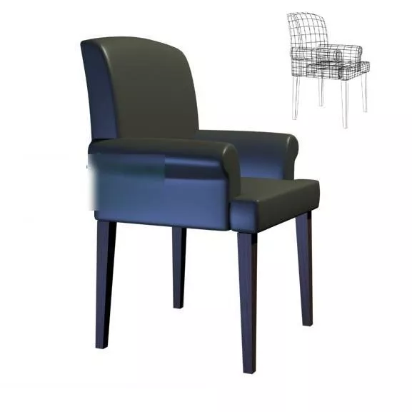 Coffee Armchair Black Color 3d model